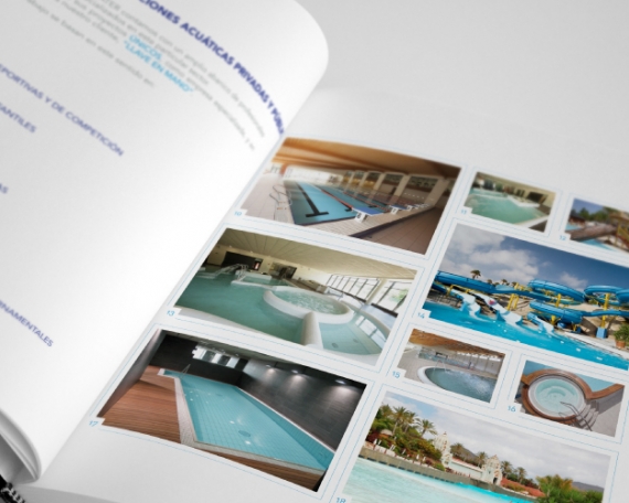 Dossier design for a company dedicated to aquatic projects