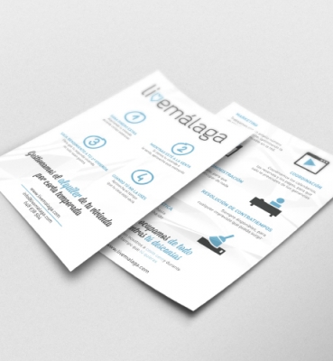 Flyer design for an apartment rental company in Malaga