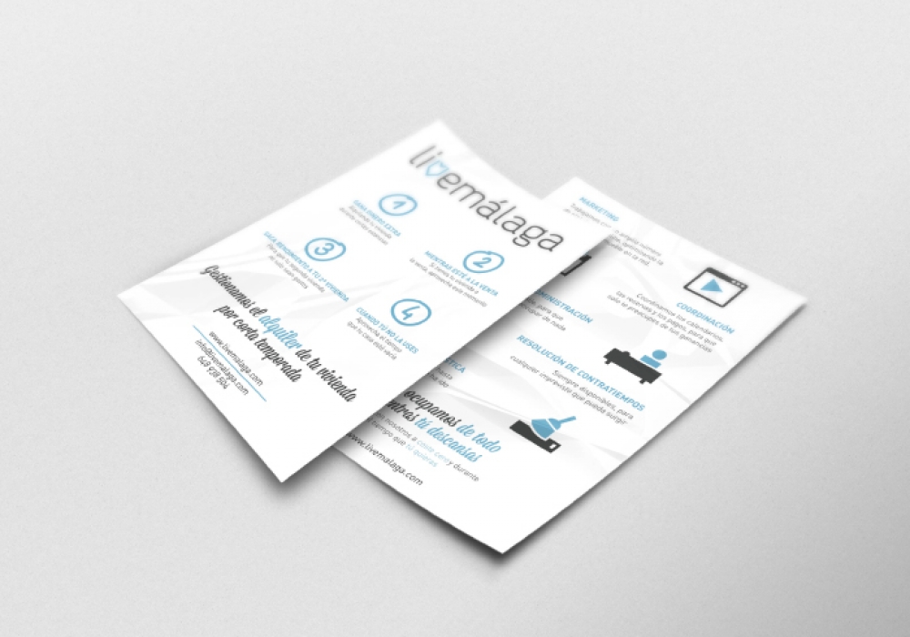 Flyer design for an apartment rental company in Malaga