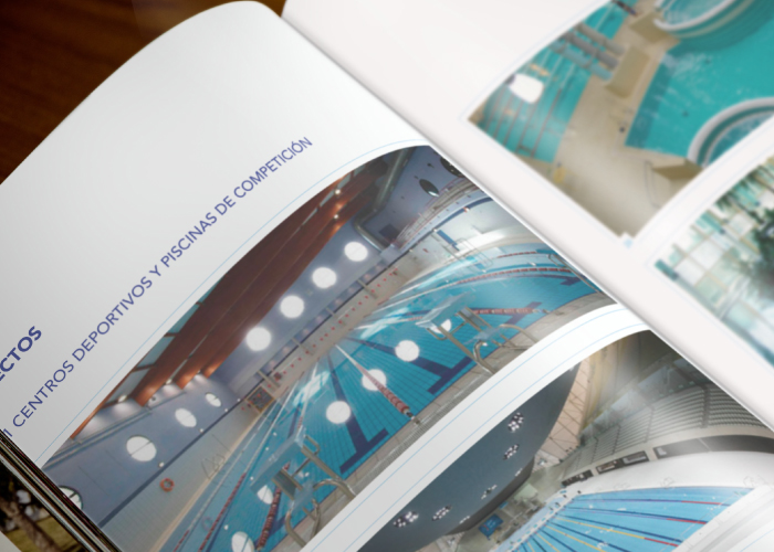 Catalogue design for a swimming pool construction company